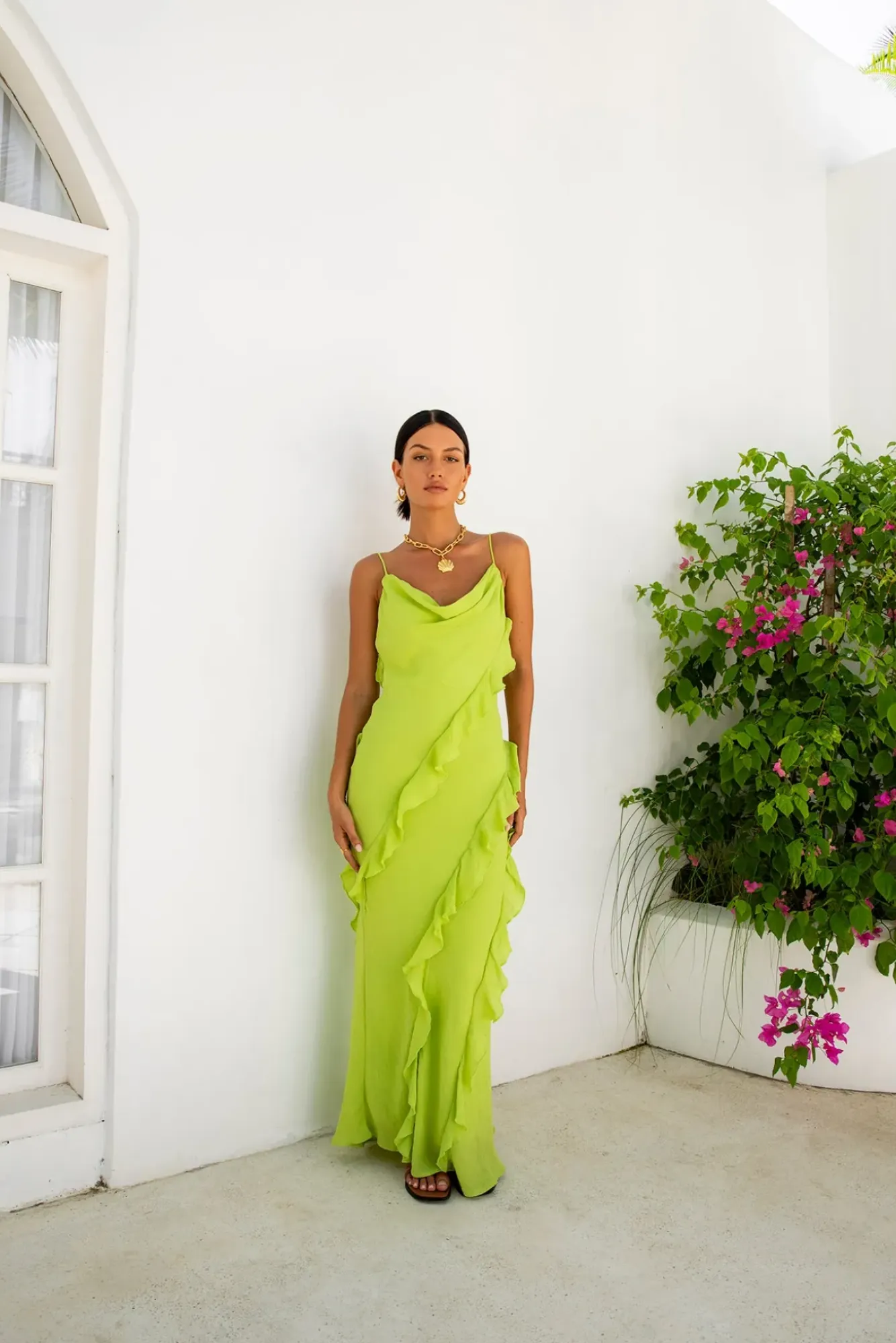 Wedding Guest Dresses|Cocktail Dresses>Hello Molly Romantic Flare Maxi Dress Green