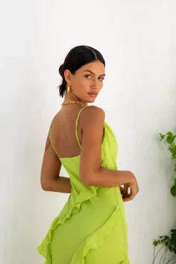 Wedding Guest Dresses|Cocktail Dresses>Hello Molly Romantic Flare Maxi Dress Green