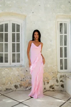 Wedding Guest Dresses|Cocktail Dresses>Hello Molly Romantic Flare Maxi Dress Pink