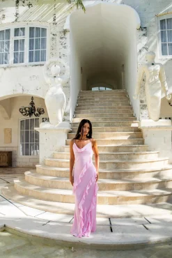Wedding Guest Dresses|Cocktail Dresses>Hello Molly Romantic Flare Maxi Dress Pink