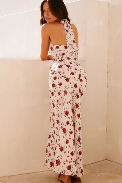 Cocktail Dresses|Date Night Dresses>Hello Molly Romanticise Halter Maxi Dress Pink