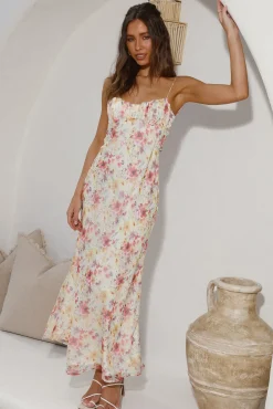 Cocktail Dresses|Date Night Dresses>Hello Molly Romantic Poetry Maxi Dress Yellow