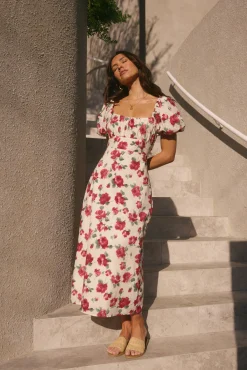 Brunch Dresses|Summer Dresses>SOFIE THE LABEL Rosalie Midi Dress Pink