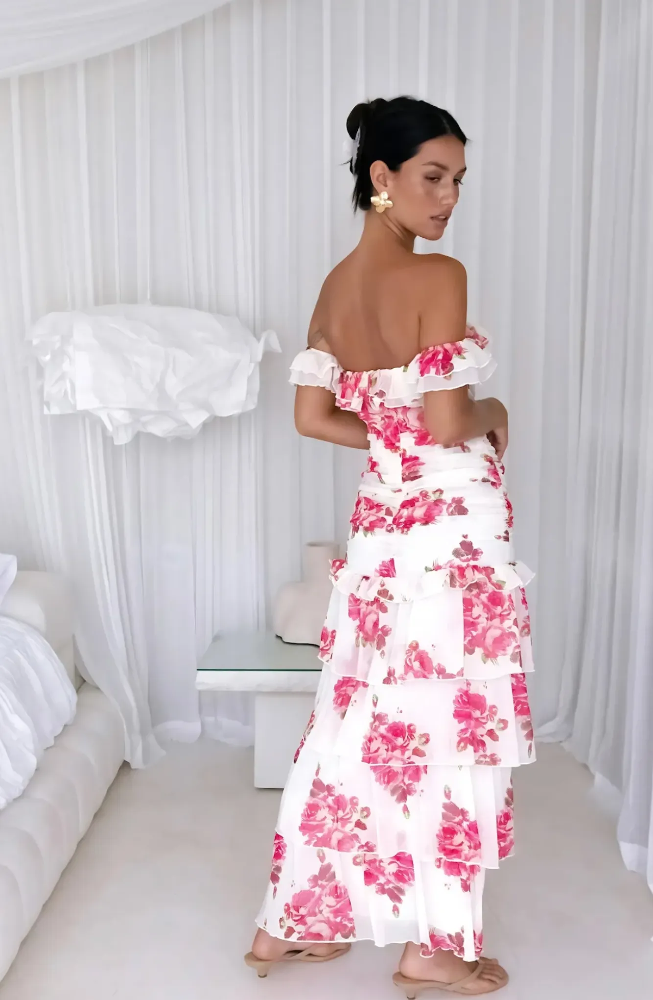 Wedding Guest Dresses|Cocktail Dresses>Hello Molly Rosella Off The Shoulder Maxi Dress Pink