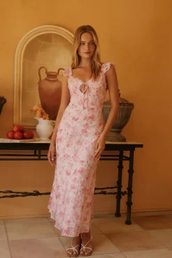 Wedding Guest Dresses|Cocktail Dresses>Hello Molly Rose Petal Reverie Midi Dress Pink