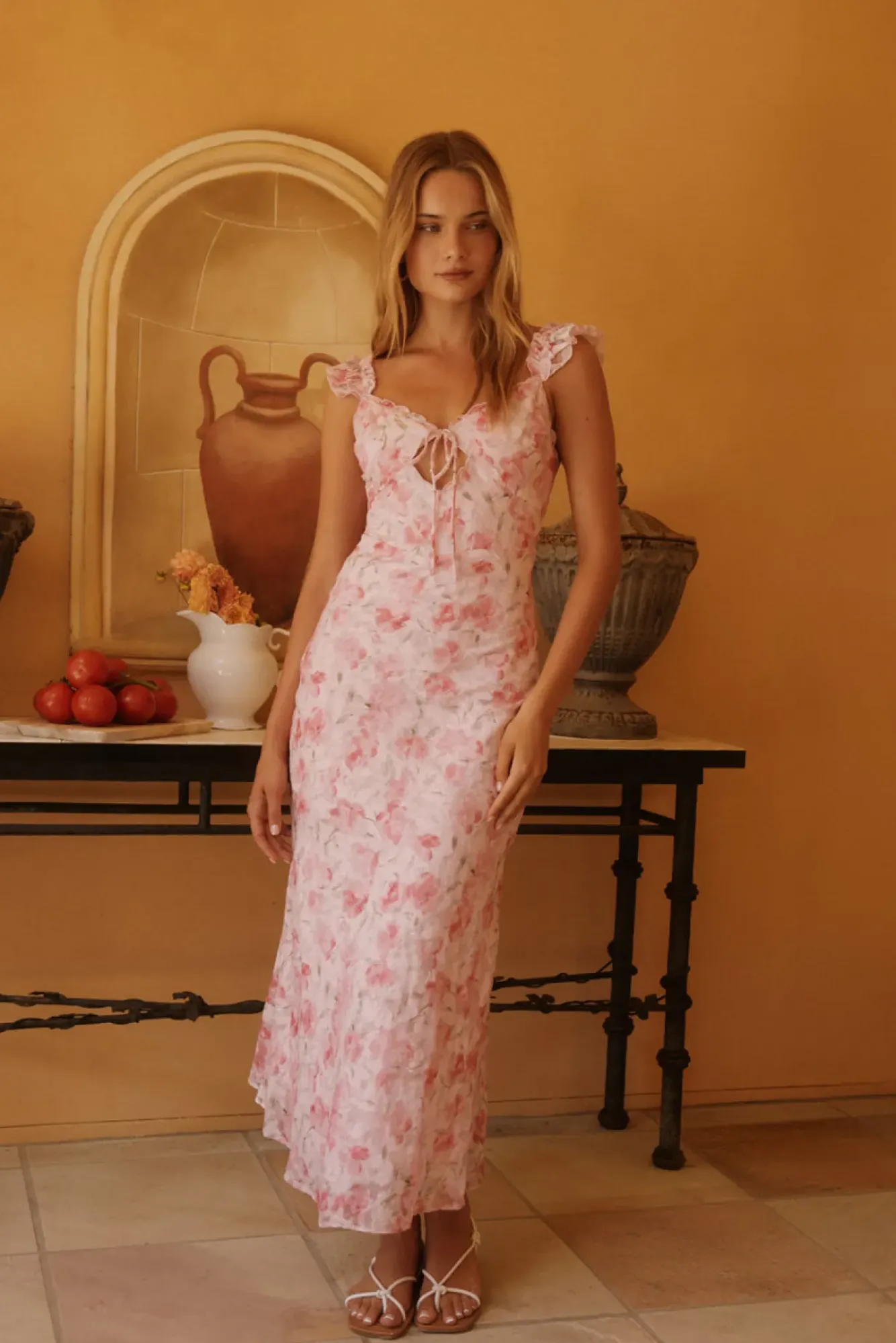 Wedding Guest Dresses|Cocktail Dresses>Hello Molly Rose Petal Reverie Midi Dress Pink