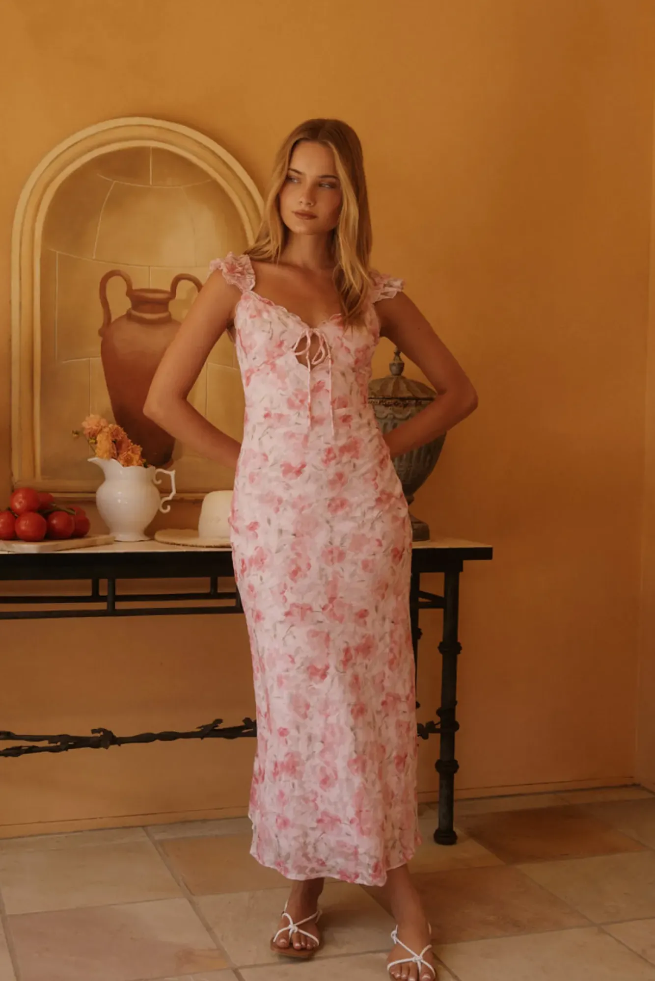 Wedding Guest Dresses|Cocktail Dresses>Hello Molly Rose Petal Reverie Midi Dress Pink