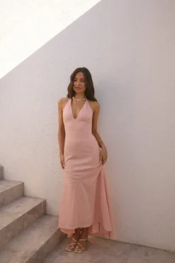 Wedding Guest Dresses|Formal Dresses>Hello Molly Rosetta Halter Maxi Dress Pink