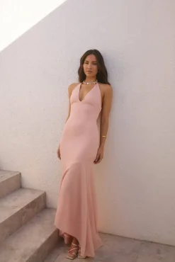 Wedding Guest Dresses|Formal Dresses>Hello Molly Rosetta Halter Maxi Dress Pink