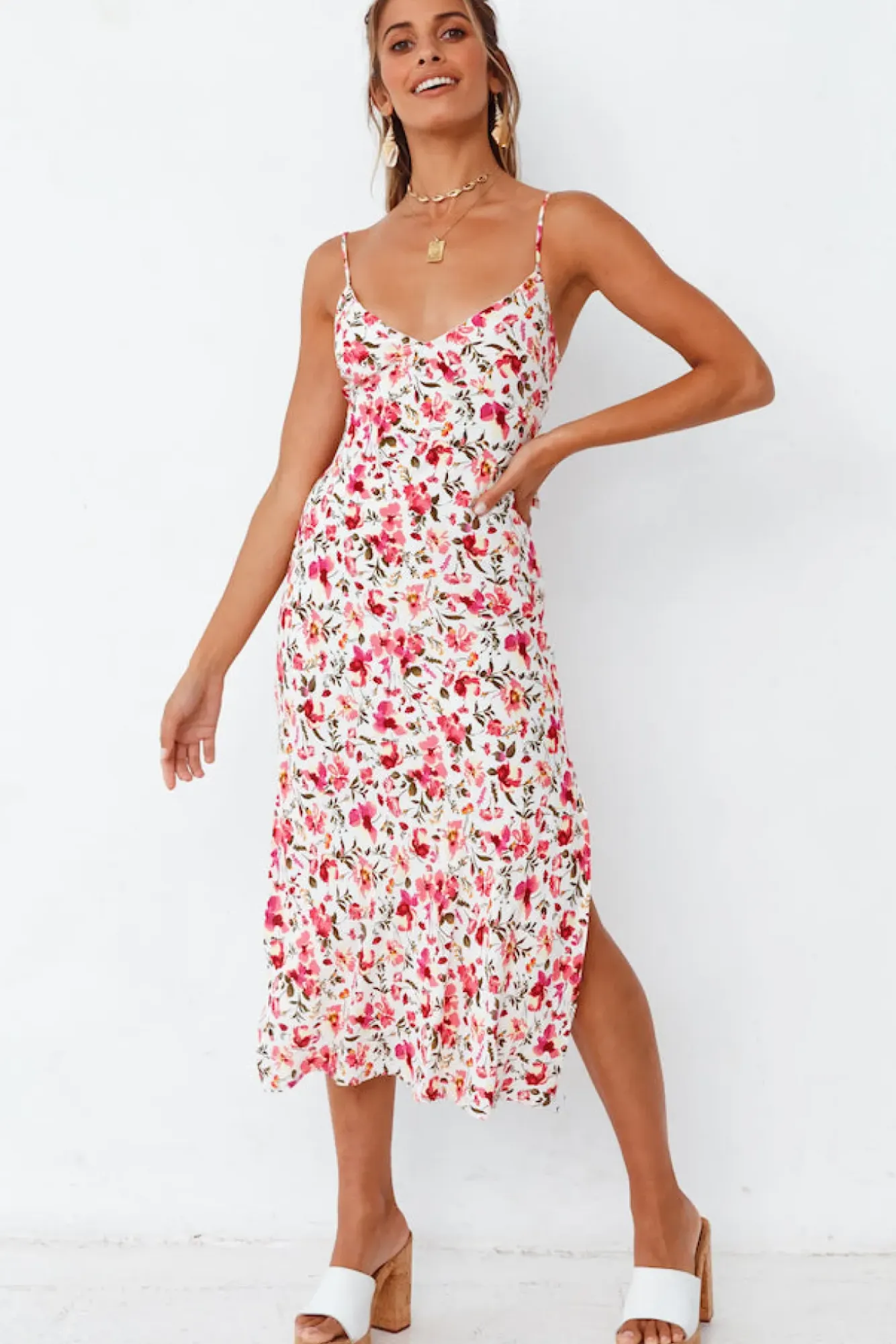 Spring Break Dresses|Casual Dresses>Hello Molly Rosy Cheeks Midi Dress