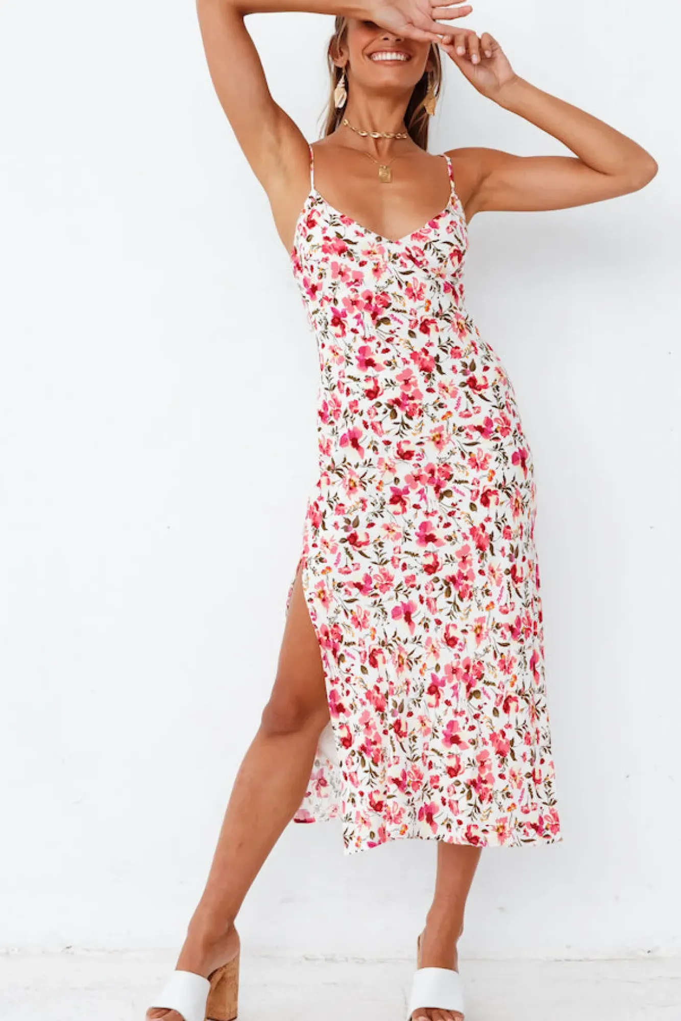 Spring Break Dresses|Casual Dresses>Hello Molly Rosy Cheeks Midi Dress