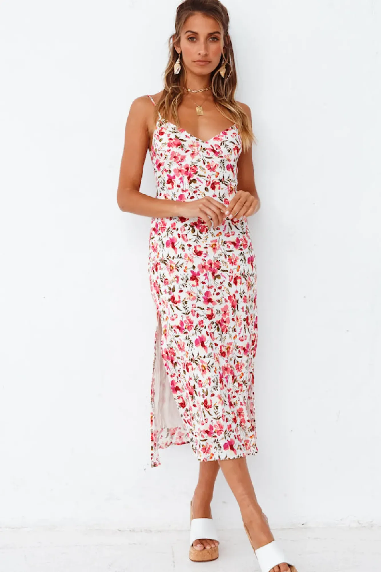 Spring Break Dresses|Casual Dresses>Hello Molly Rosy Cheeks Midi Dress