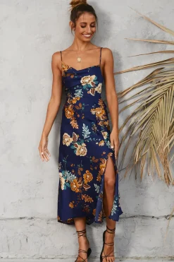 Spring Break Dresses|Summer Dresses>Hello Molly Round The World Maxi Dress Navy