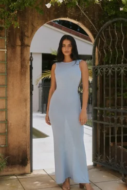 Wedding Guest Dresses|Cocktail Dresses>RUNAWAY THE LABEL Adriana Maxi Dress Blue