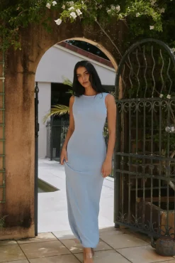 Wedding Guest Dresses|Cocktail Dresses>RUNAWAY THE LABEL Adriana Maxi Dress Blue
