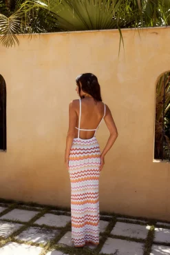 Vacation Dresses|Spring Break Dresses>RUNAWAY THE LABEL Albie Maxi Dress Orange