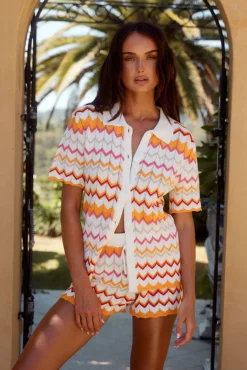 Shirts|Cropped>RUNAWAY THE LABEL Albie Top Orange Multi