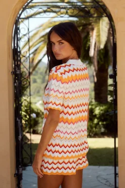 Shirts|Cropped>RUNAWAY THE LABEL Albie Top Orange Multi
