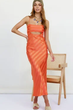 Formal Dresses|Spring Break Dresses>RUNAWAY THE LABEL Braxton Slip Dress Fire