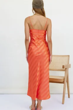 Formal Dresses|Spring Break Dresses>RUNAWAY THE LABEL Braxton Slip Dress Fire