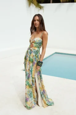 Wedding Guest Dresses|Vacation Dresses>RUNAWAY THE LABEL Camille Maxi Dress Esme Print