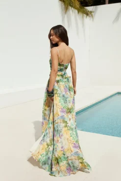 Wedding Guest Dresses|Vacation Dresses>RUNAWAY THE LABEL Camille Maxi Dress Esme Print