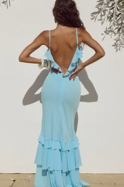 Wedding Guest Dresses|Cocktail Dresses>RUNAWAY THE LABEL Namari Maxi Dress Light Blue