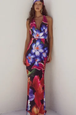 Wedding Guest Dresses|Cocktail Dresses>RUNAWAY THE LABEL Posey Maxi Dress Maeve Print