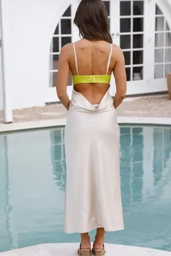 Cocktail Dresses|Spring Break Dresses>RUNAWAY THE LABEL Remi Slip Dress Champagne/Citrus