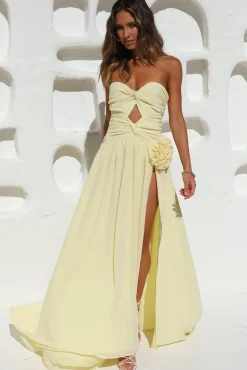 Wedding Guest Dresses|Flowy Dresses>RUNAWAY THE LABEL Rosette Gown Butter