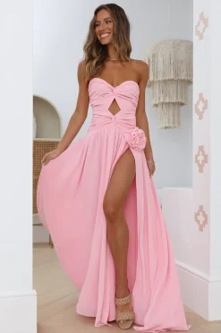 Formal Dresses|Cocktail Dresses>RUNAWAY THE LABEL Rosette Gown Pink