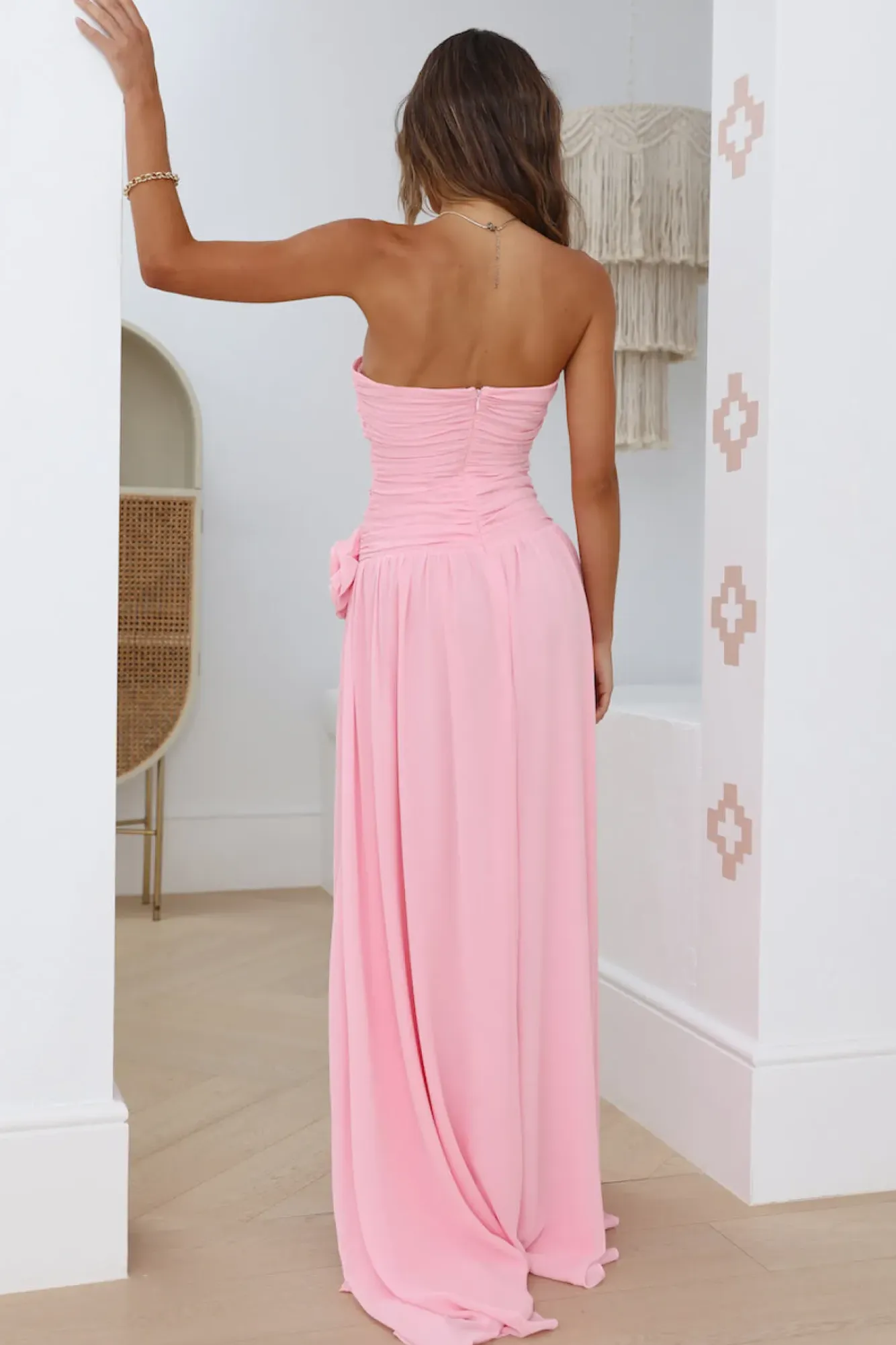 Formal Dresses|Cocktail Dresses>RUNAWAY THE LABEL Rosette Gown Pink