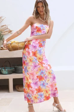 Wedding Guest Dresses|Spring Break Dresses>RUNAWAY THE LABEL Splendour Strapless Dress Floral