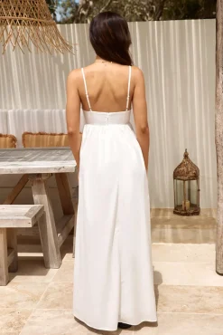 Cocktail Dresses|Brunch Dresses>RUNAWAY THE LABEL Tanala Maxi Dress White