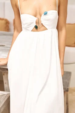 Cocktail Dresses|Brunch Dresses>RUNAWAY THE LABEL Tanala Maxi Dress White