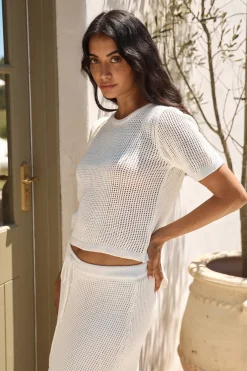 Skirts|Skirt And Top Sets>Hello Molly Safe Haven Knit Maxi Skirt White