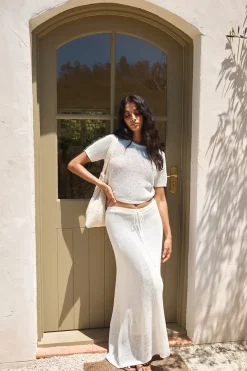 Cropped>Hello Molly Safe Haven Knit Top White