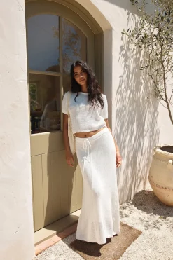 Cropped>Hello Molly Safe Haven Knit Top White