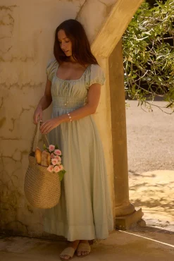 Flowy Dresses|Maxi Dresses>Hello Molly Sage of Secrets Maxi Dress Green