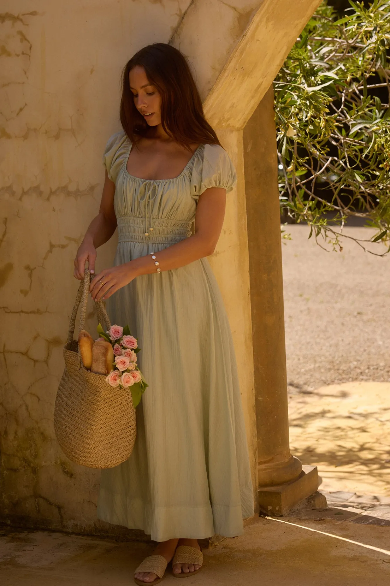 Flowy Dresses|Maxi Dresses>Hello Molly Sage of Secrets Maxi Dress Green