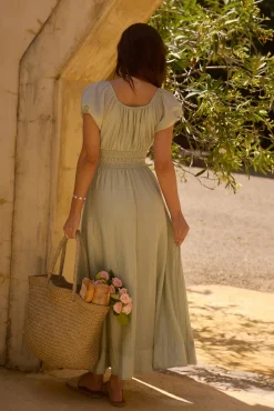 Flowy Dresses|Maxi Dresses>Hello Molly Sage of Secrets Maxi Dress Green