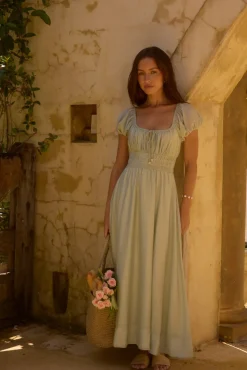 Flowy Dresses|Maxi Dresses>Hello Molly Sage of Secrets Maxi Dress Green