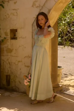 Flowy Dresses|Maxi Dresses>Hello Molly Sage of Secrets Maxi Dress Green