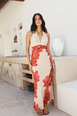 Wedding Guest Dresses|Formal Dresses>Hello Molly Sahara Sunset Maxi Dress Cream