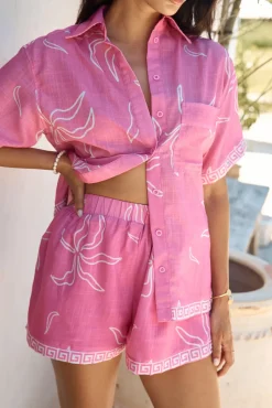 Shorts>Hello Molly Sailing Ahead Shorts Pink