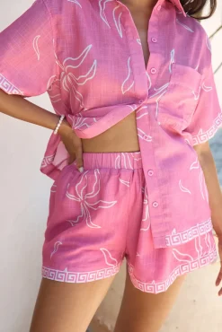Shorts>Hello Molly Sailing Ahead Shorts Pink