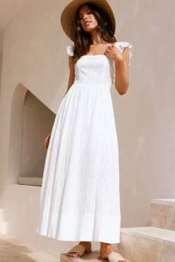 Vacation Dresses|Spring Break Dresses>Hello Molly Salty Air Maxi Dress White