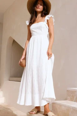 Vacation Dresses|Spring Break Dresses>Hello Molly Salty Air Maxi Dress White