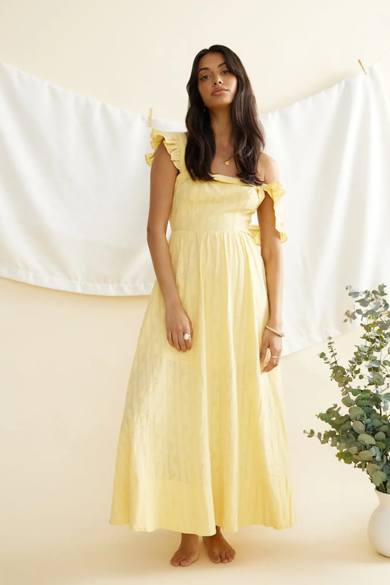 Vacation Dresses|Spring Break Dresses>Hello Molly Salty Air Maxi Dress Yellow