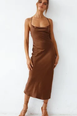 Formal Dresses|Cocktail Dresses>Hello Molly Sanctuary Maxi Dress Brown